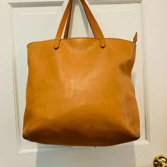 Madewell Brown Leather Zip-top Transport Tote Bag XL size - Picture 6 of 16